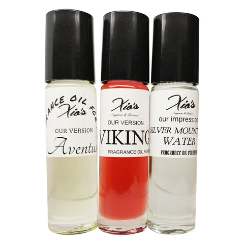Fragrance COLLECTION our Version of Viking,Aventus,Silver Water BY XIO'S 3pk